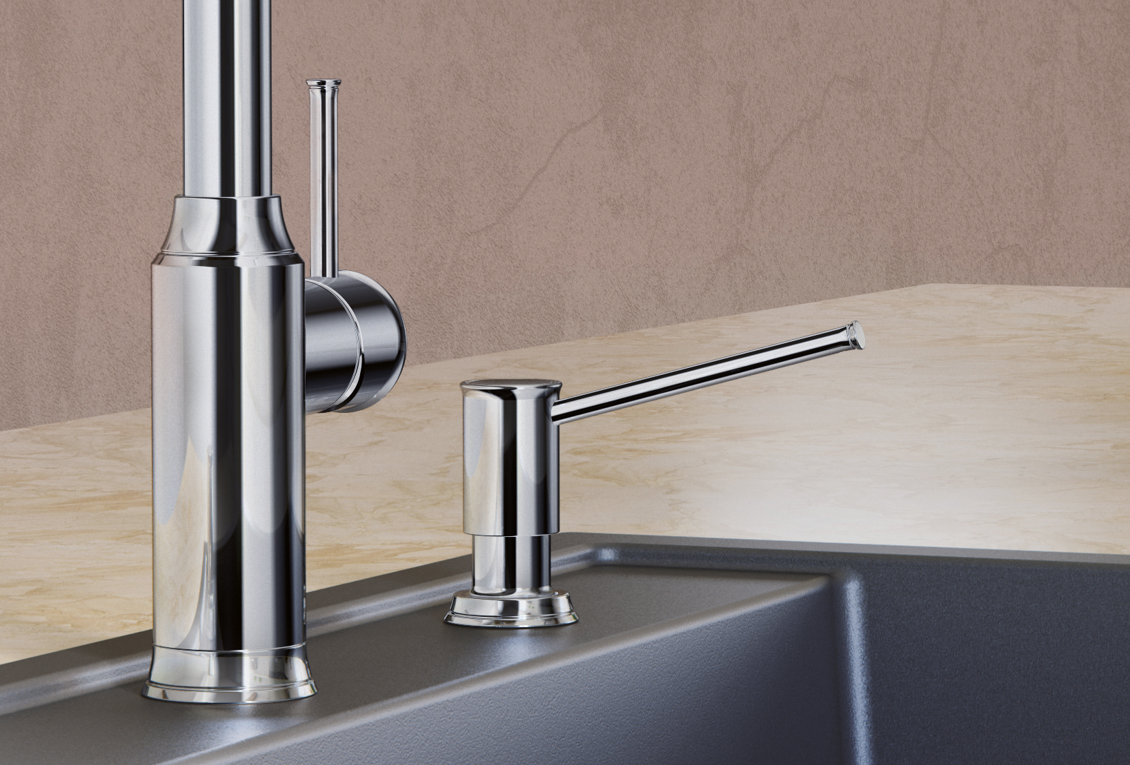 BLANCO LIVIA sæbedispenser metaloverflader